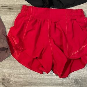 lululemon red hotty hot shorts